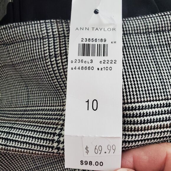 ANN TAYLOR Plaid Peplum Flare A-Line Lined Skirt Size 10 NWT - Picture 5 of 7